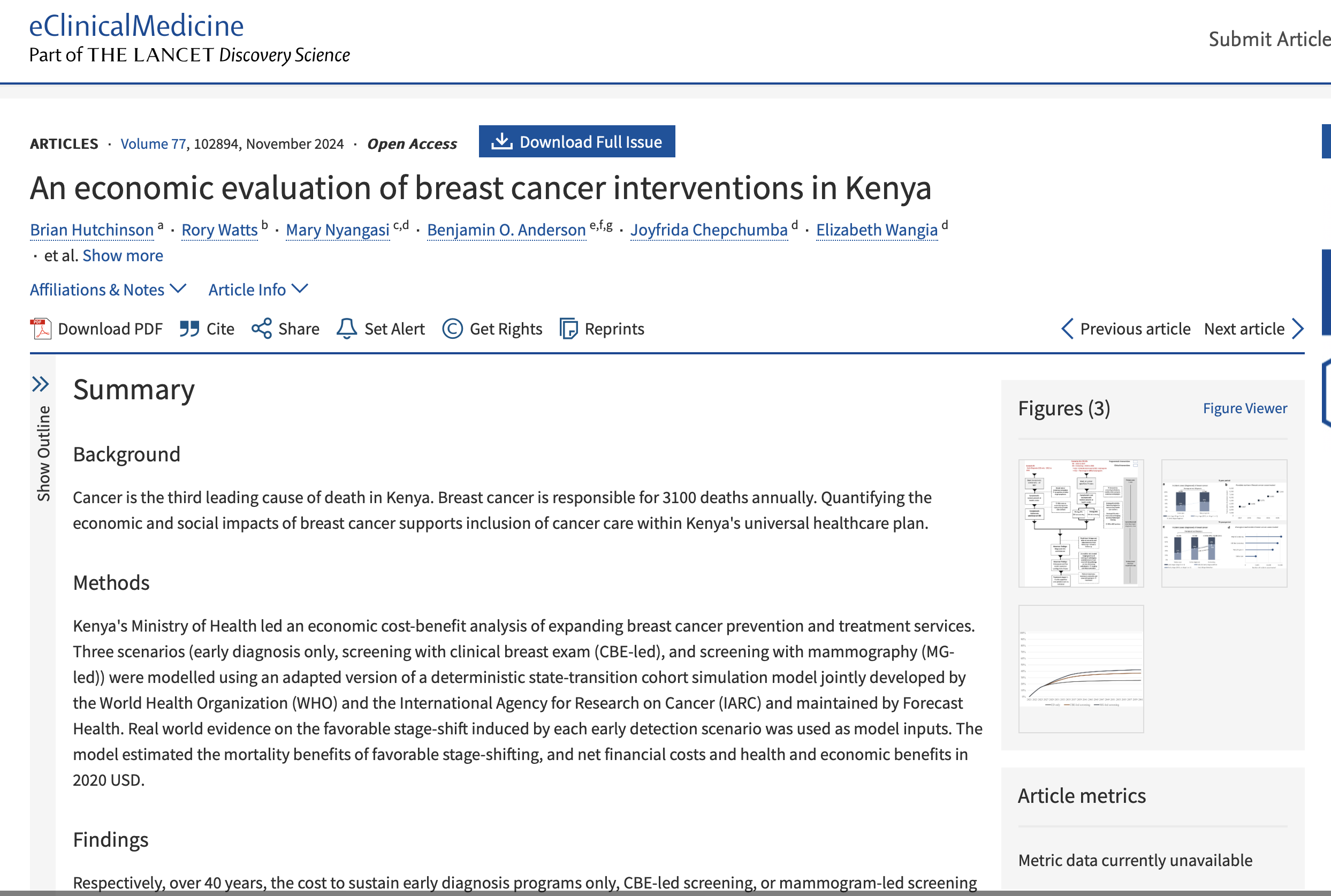 An economic evaluation of breast cancer interventions in Kenya