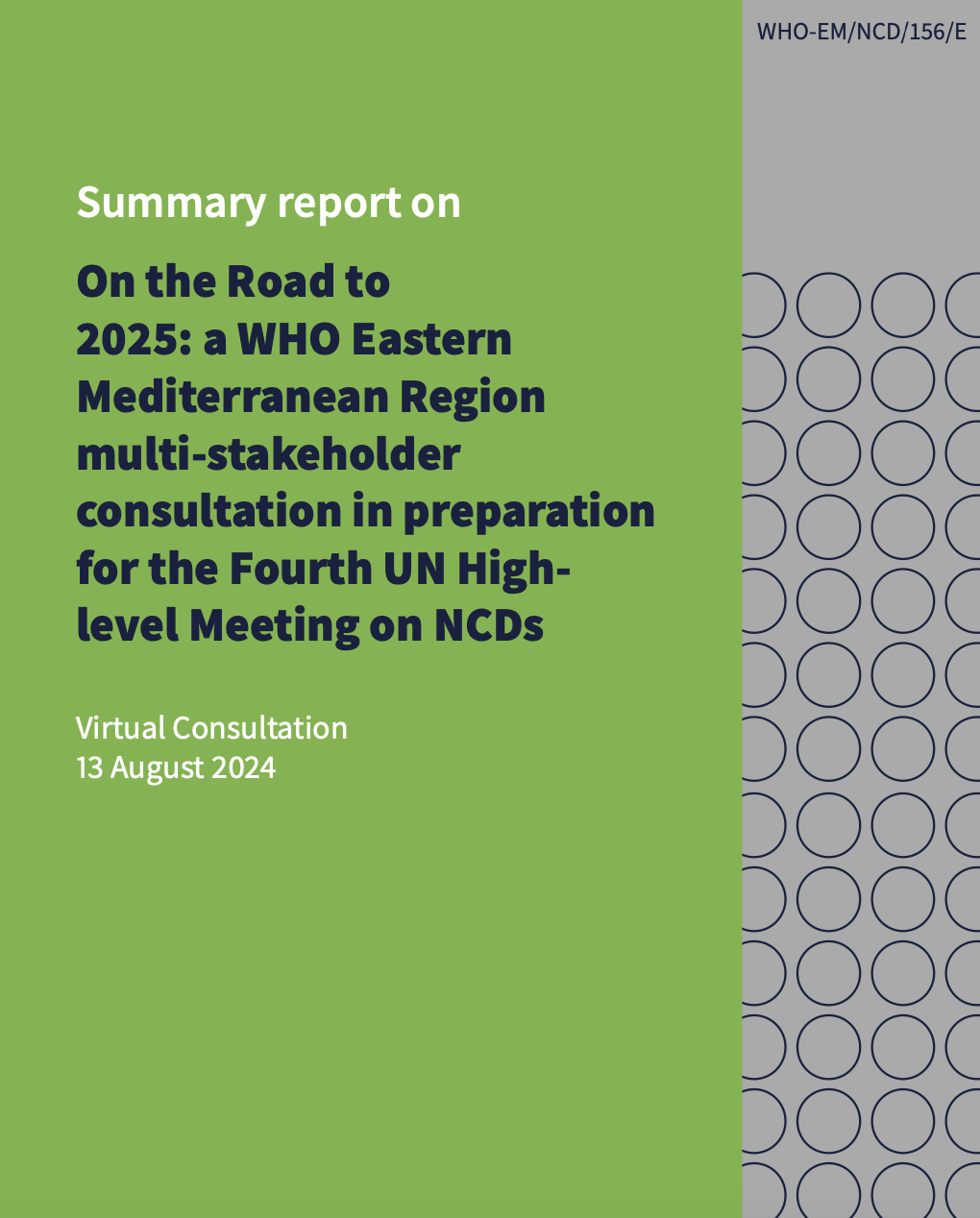 On the Road to 2025: a WHO Eastern Mediterranean Region multi-stakeholder consultation in preparation for the Fourth UN High-level Meeting on NCDs