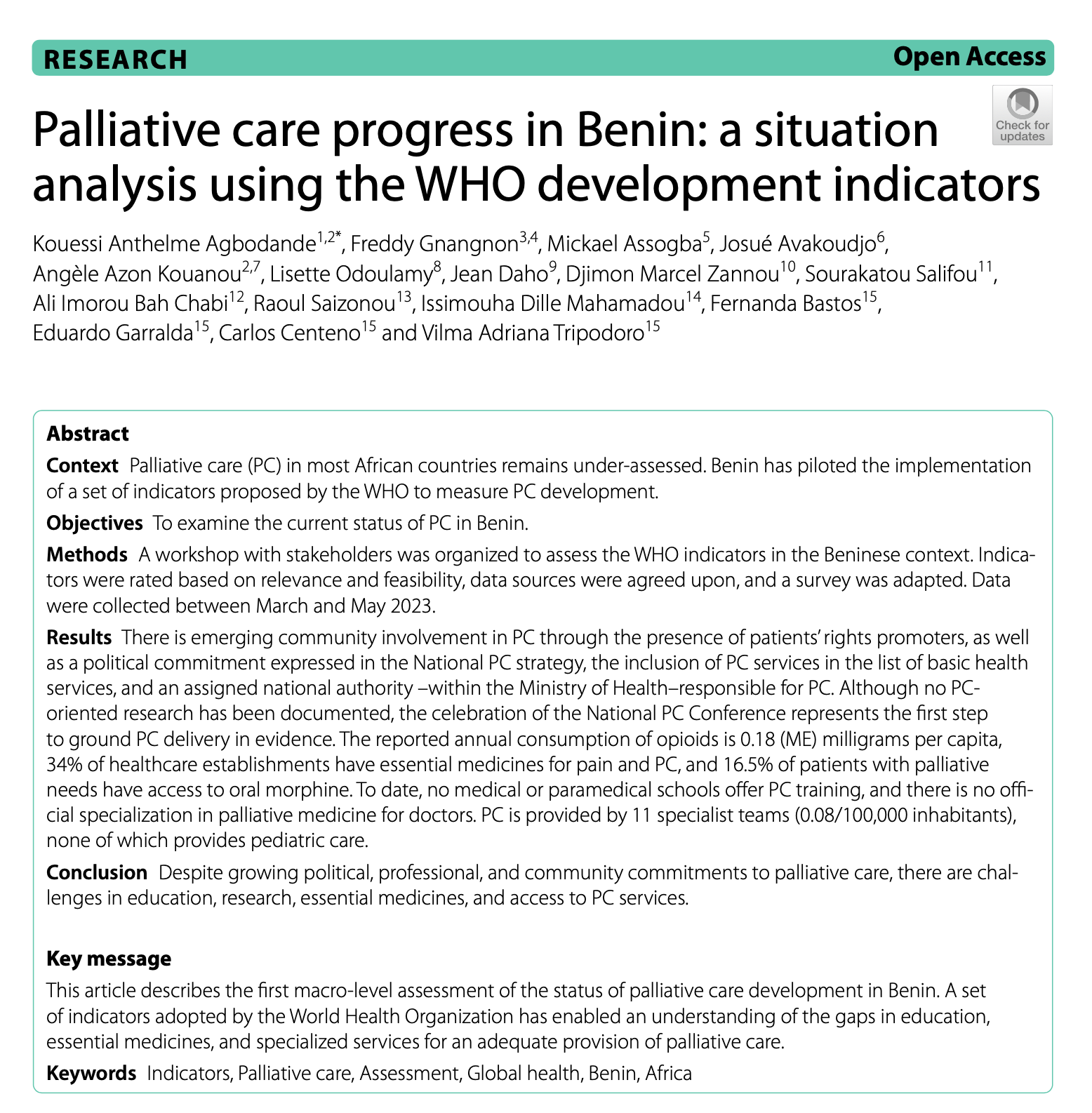 <!-- THEME DEBUG -->
<!-- THEME HOOK: 'field' -->
<!-- FILE NAME SUGGESTIONS:
   ▪️ field--node--title--pin.html.twig
   ✅ field--node--title.html.twig
   ▪️ field--node--pin.html.twig
   ▪️ field--title.html.twig
   ▪️ field--string.html.twig
   ▪️ field.html.twig
-->
<!-- 💡 BEGIN CUSTOM TEMPLATE OUTPUT from 'themes/custom/whokap/templates/field/field--node--title.html.twig' -->
Palliative care progress in Benin: a situation analysis using the WHO development indicators
<!-- END CUSTOM TEMPLATE OUTPUT from 'themes/custom/whokap/templates/field/field--node--title.html.twig' -->