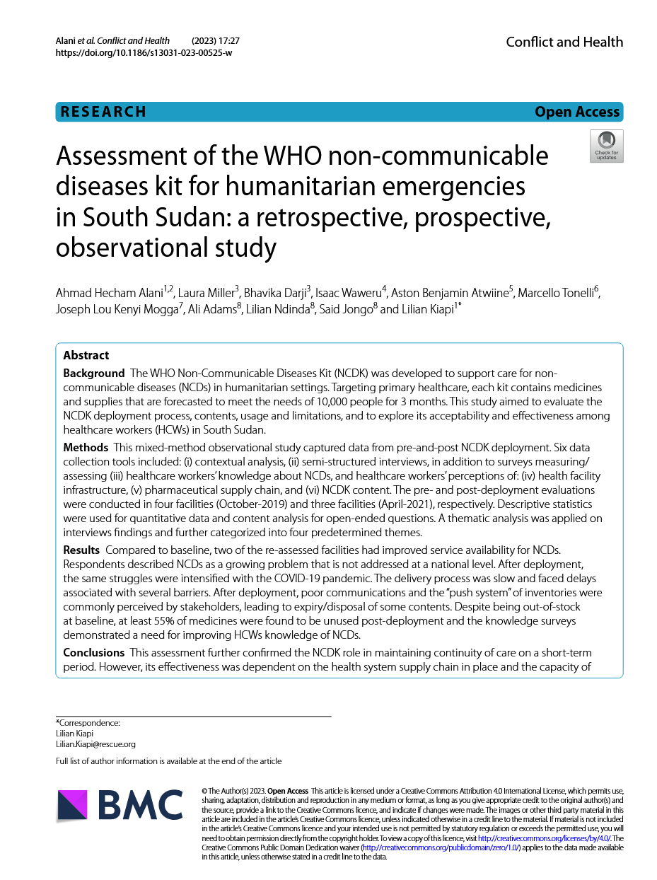 <!-- THEME DEBUG -->
<!-- THEME HOOK: 'field' -->
<!-- FILE NAME SUGGESTIONS:
   ▪️ field--node--title--pin.html.twig
   ✅ field--node--title.html.twig
   ▪️ field--node--pin.html.twig
   ▪️ field--title.html.twig
   ▪️ field--string.html.twig
   ▪️ field.html.twig
-->
<!-- 💡 BEGIN CUSTOM TEMPLATE OUTPUT from 'themes/custom/whokap/templates/field/field--node--title.html.twig' -->
Assessment of the WHO non-communicable diseases kit for humanitarian emergencies in South Sudan: a retrospective, prospective, observational study
<!-- END CUSTOM TEMPLATE OUTPUT from 'themes/custom/whokap/templates/field/field--node--title.html.twig' -->