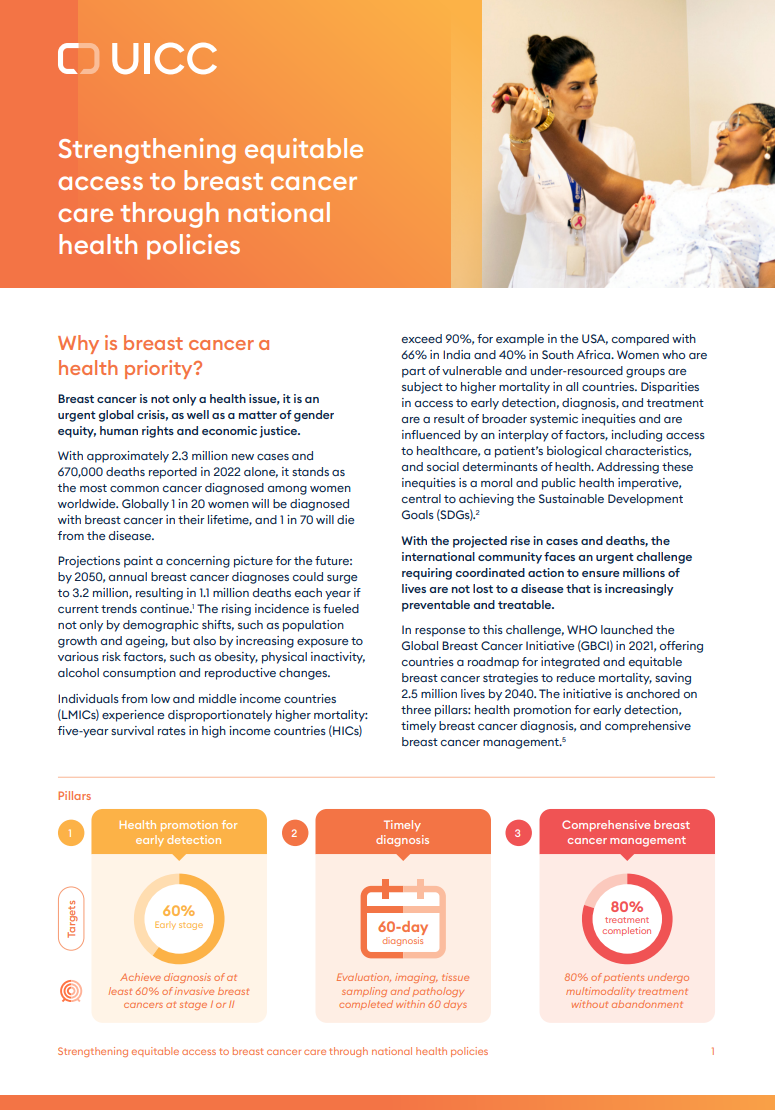 Policy Brief: Strengthening Equitable Access to Breast Cancer Care through National Health Policies