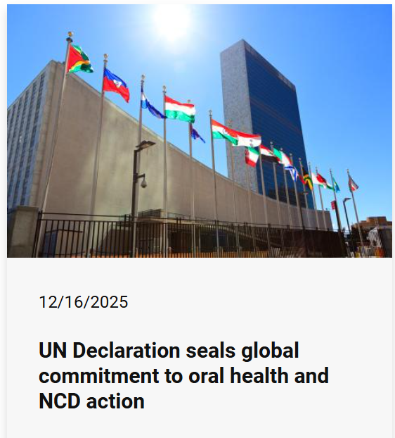 FDI Press Release: UN Declaration seals global commitment to oral health and NCD action  