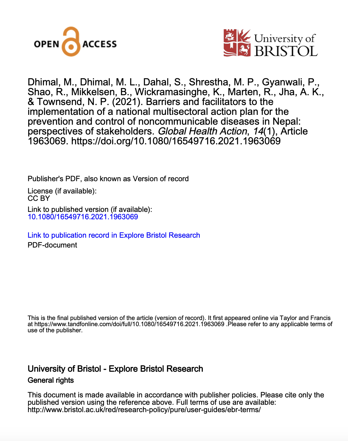 <!-- THEME DEBUG -->
<!-- THEME HOOK: 'field' -->
<!-- FILE NAME SUGGESTIONS:
   ▪️ field--node--title--pin.html.twig
   ✅ field--node--title.html.twig
   ▪️ field--node--pin.html.twig
   ▪️ field--title.html.twig
   ▪️ field--string.html.twig
   ▪️ field.html.twig
-->
<!-- 💡 BEGIN CUSTOM TEMPLATE OUTPUT from 'themes/custom/whokap/templates/field/field--node--title.html.twig' -->
Barriers and facilitators to the implementation of a national multisectoral action plan for the prevention and control of noncommunicable diseases in Nepal: perspectives of stakeholders
<!-- END CUSTOM TEMPLATE OUTPUT from 'themes/custom/whokap/templates/field/field--node--title.html.twig' -->