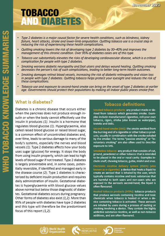 <!-- THEME DEBUG -->
<!-- THEME HOOK: 'field' -->
<!-- FILE NAME SUGGESTIONS:
   ▪️ field--node--title--pin.html.twig
   ✅ field--node--title.html.twig
   ▪️ field--node--pin.html.twig
   ▪️ field--title.html.twig
   ▪️ field--string.html.twig
   ▪️ field.html.twig
-->
<!-- 💡 BEGIN CUSTOM TEMPLATE OUTPUT from 'themes/custom/whokap/templates/field/field--node--title.html.twig' -->
Tobacco and diabetes
<!-- END CUSTOM TEMPLATE OUTPUT from 'themes/custom/whokap/templates/field/field--node--title.html.twig' -->